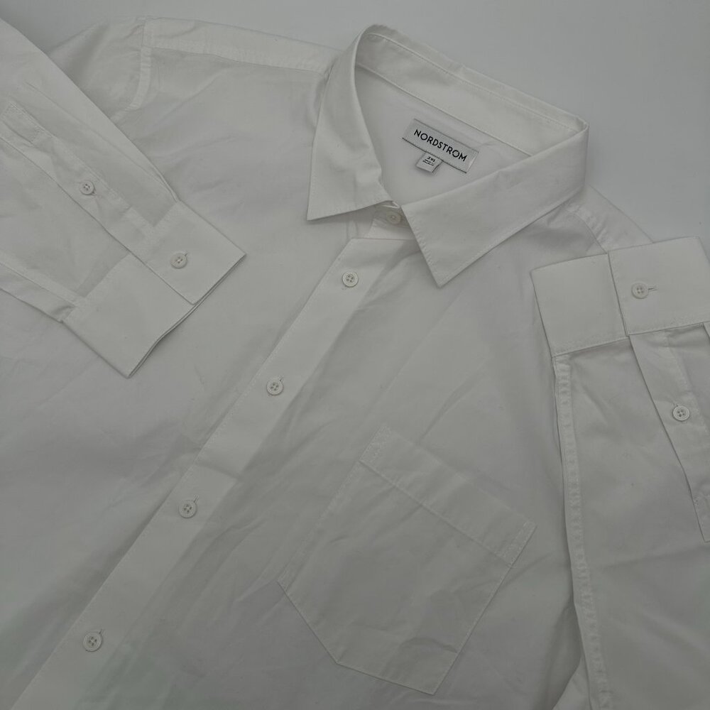 NWOT Nordstrom Solid Premium Performance Dress Shirt, Size 2XL, White